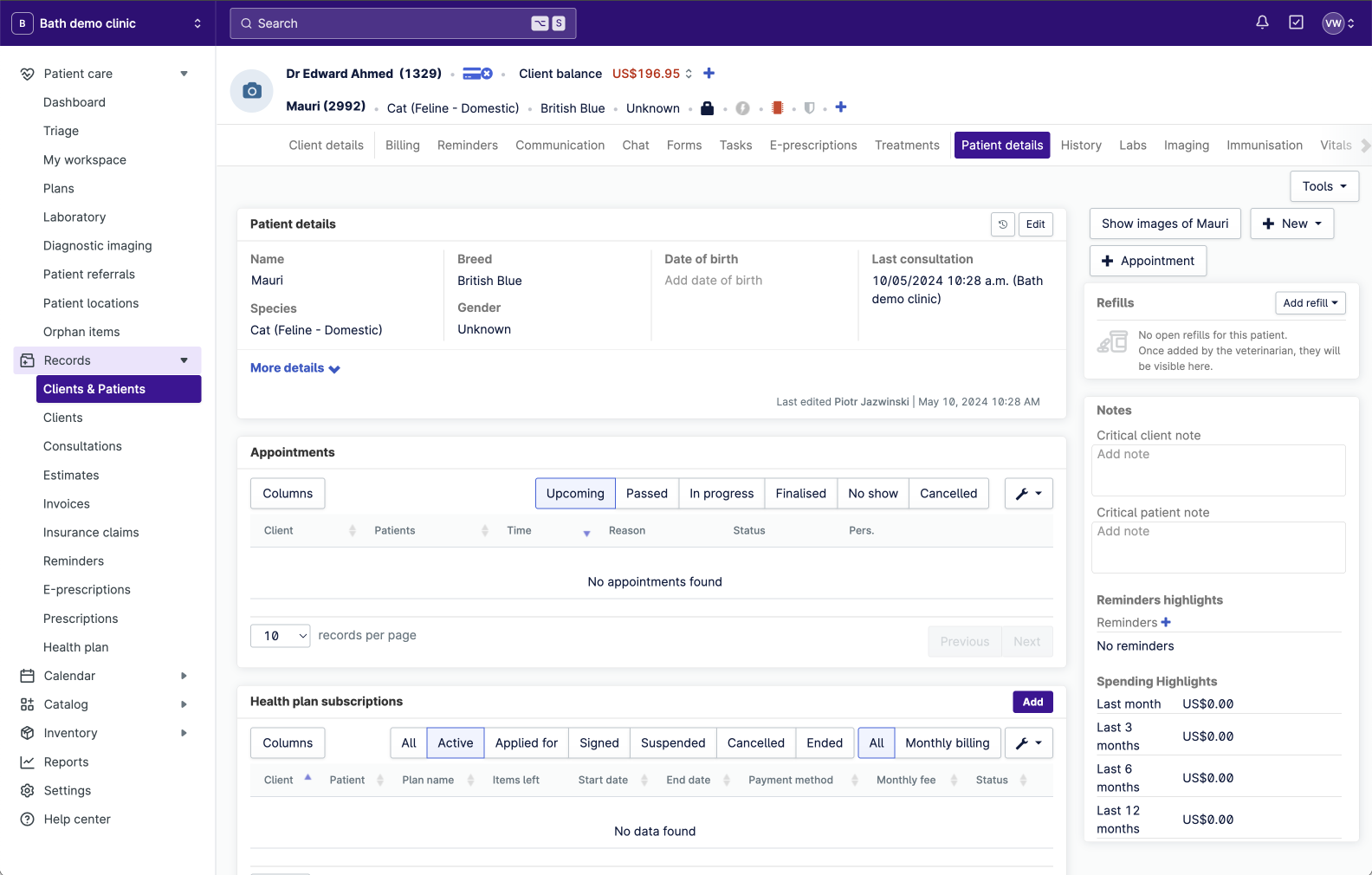 01 - Refills - Patient details - No open refills