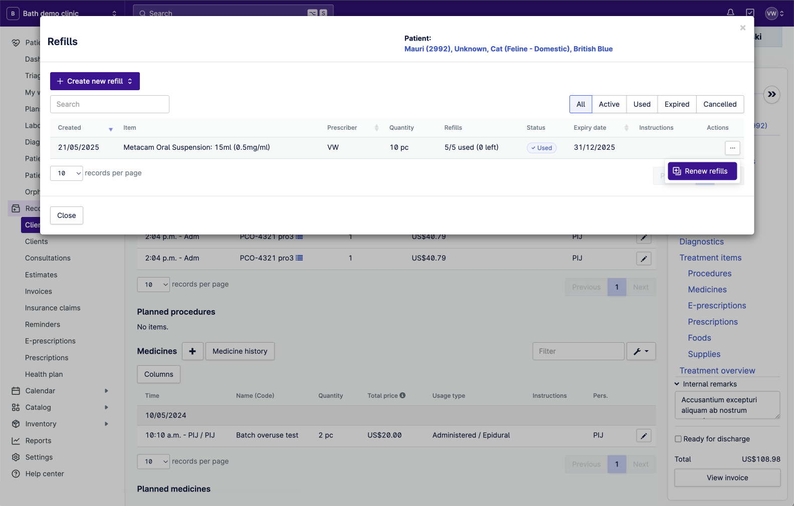 09 - Refills - Consultation - Create new refill 1