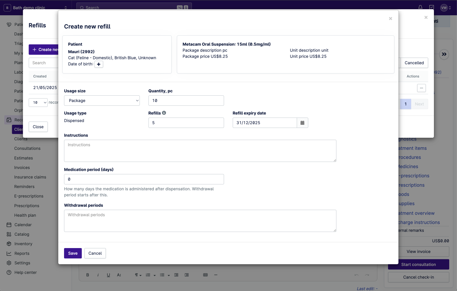 10 - Refills - Consultation - Create new refill 2