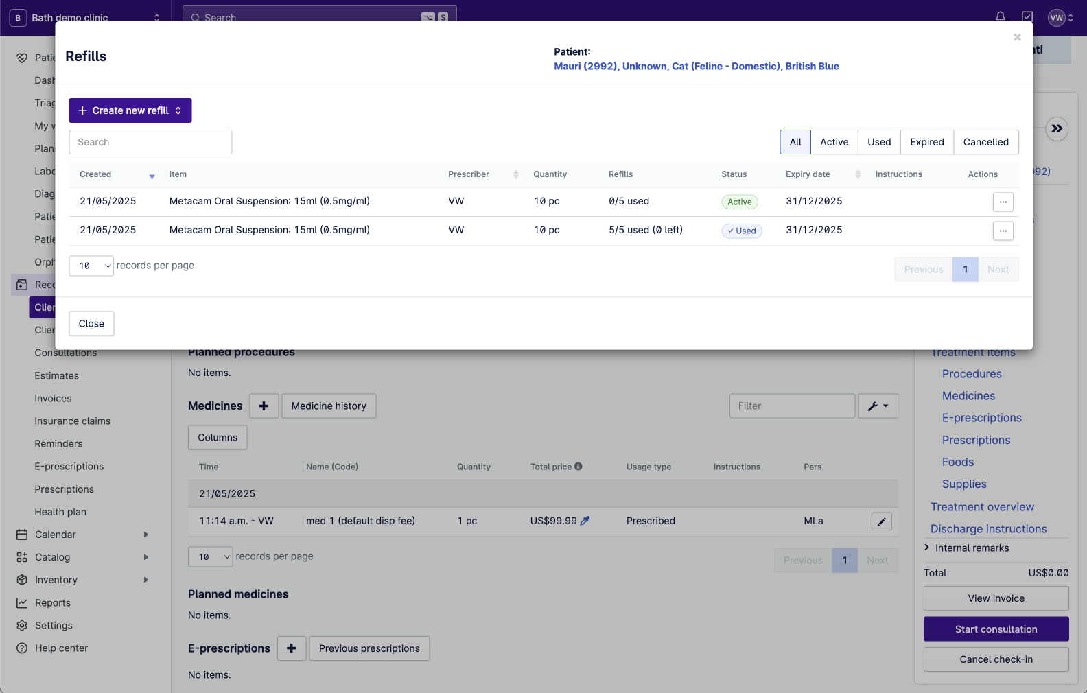 11 - Refills - Consultation - Create new refill 3